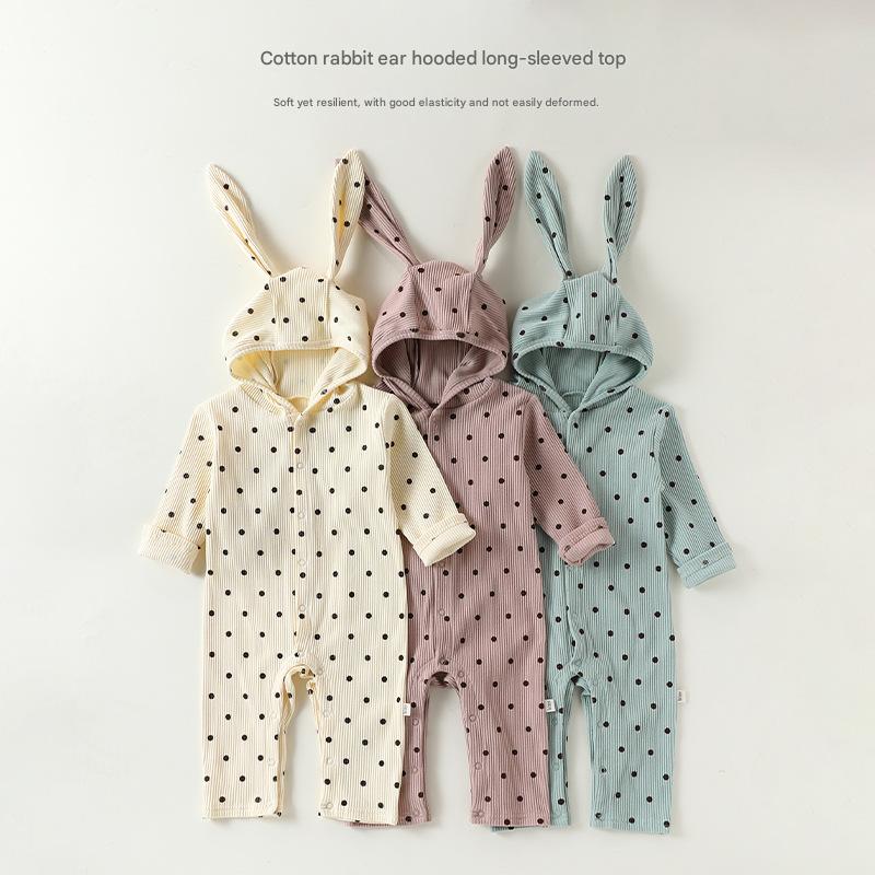 Rabbit Ear Hooded Cotton Romper ウサギ耳 フード付 ロンパース【mh0012322】 Beitaoya