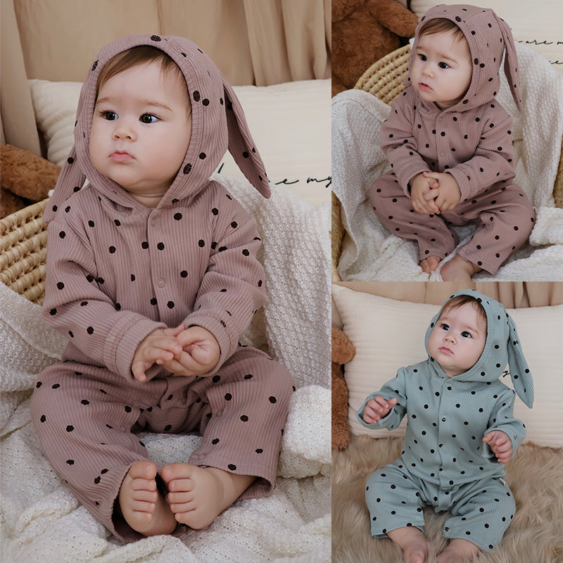 Rabbit Ear Hooded Cotton Romper ウサギ耳 フード付 ロンパース【mh0012322】 Beitaoya