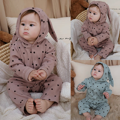 Rabbit Ear Hooded Cotton Romper ウサギ耳 フード付 ロンパース【mh0012322】 Beitaoya
