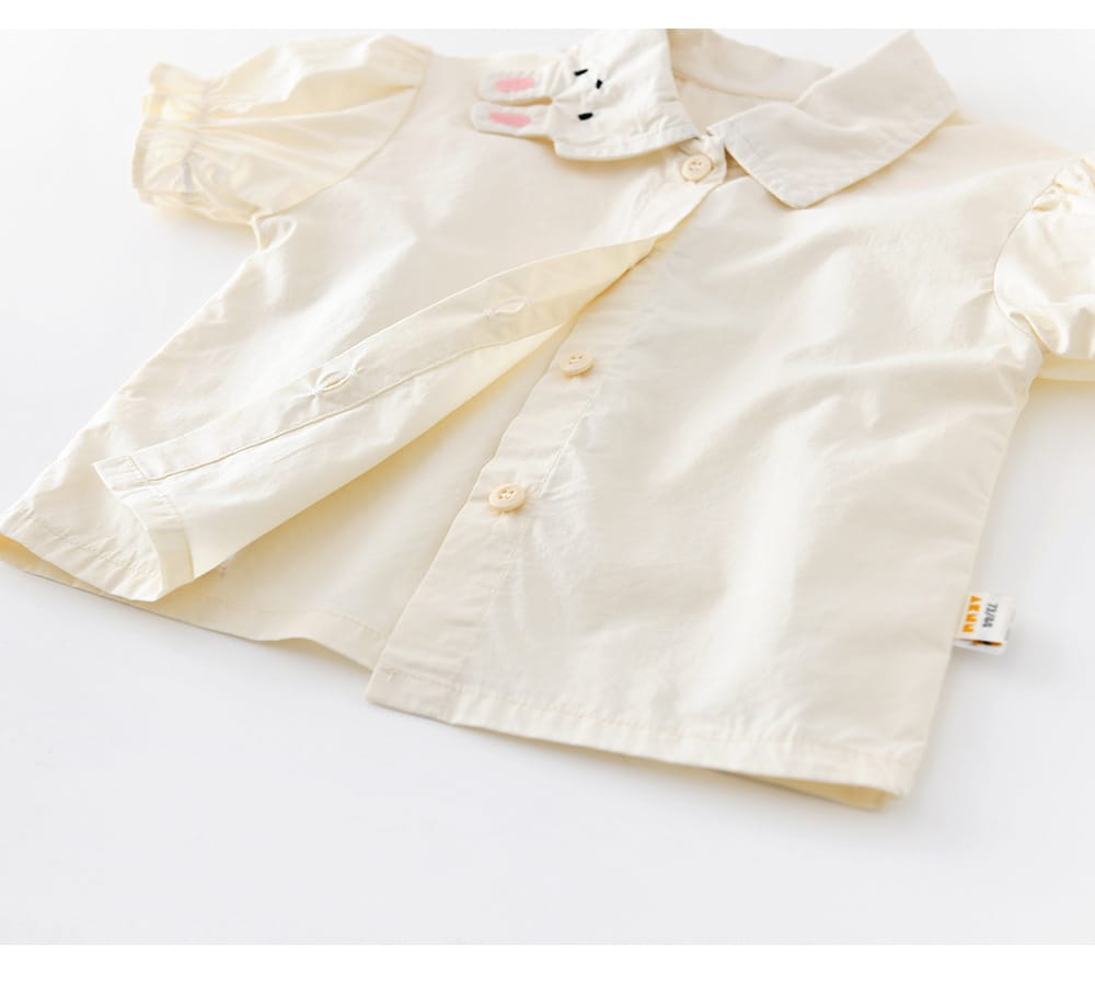 Rabbit Embroidery Set 半袖シャツ フリルハーフパンツ セット【mh0012854】 ABNN 半袖セットアップ