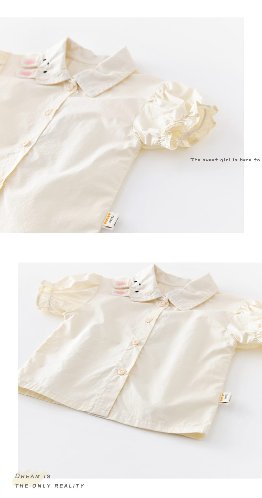 Rabbit Embroidery Set 半袖シャツ フリルハーフパンツ セット【mh0012854】 ABNN 半袖セットアップ