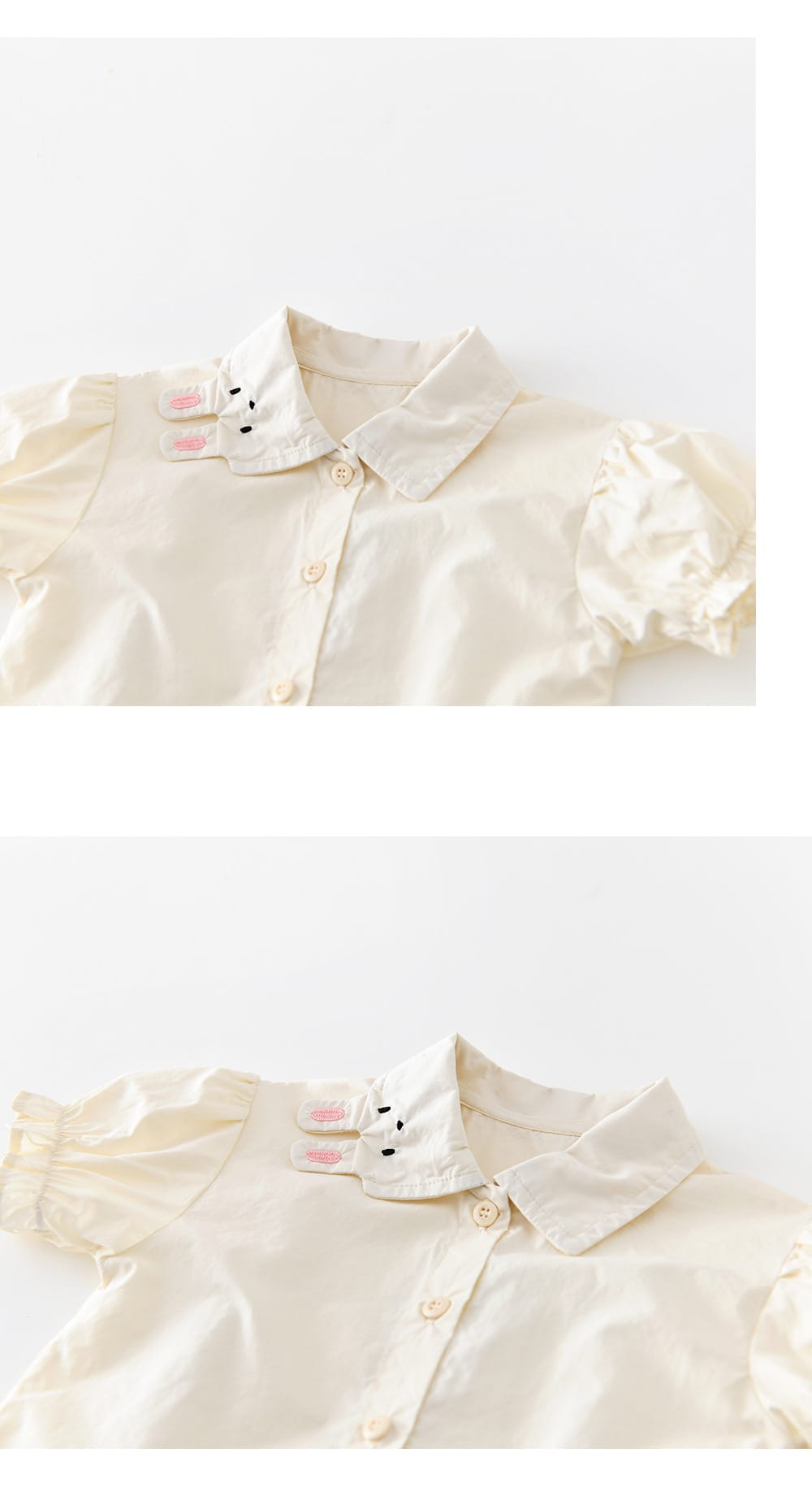 Rabbit Embroidery Set 半袖シャツ フリルハーフパンツ セット【mh0012854】 ABNN 半袖セットアップ