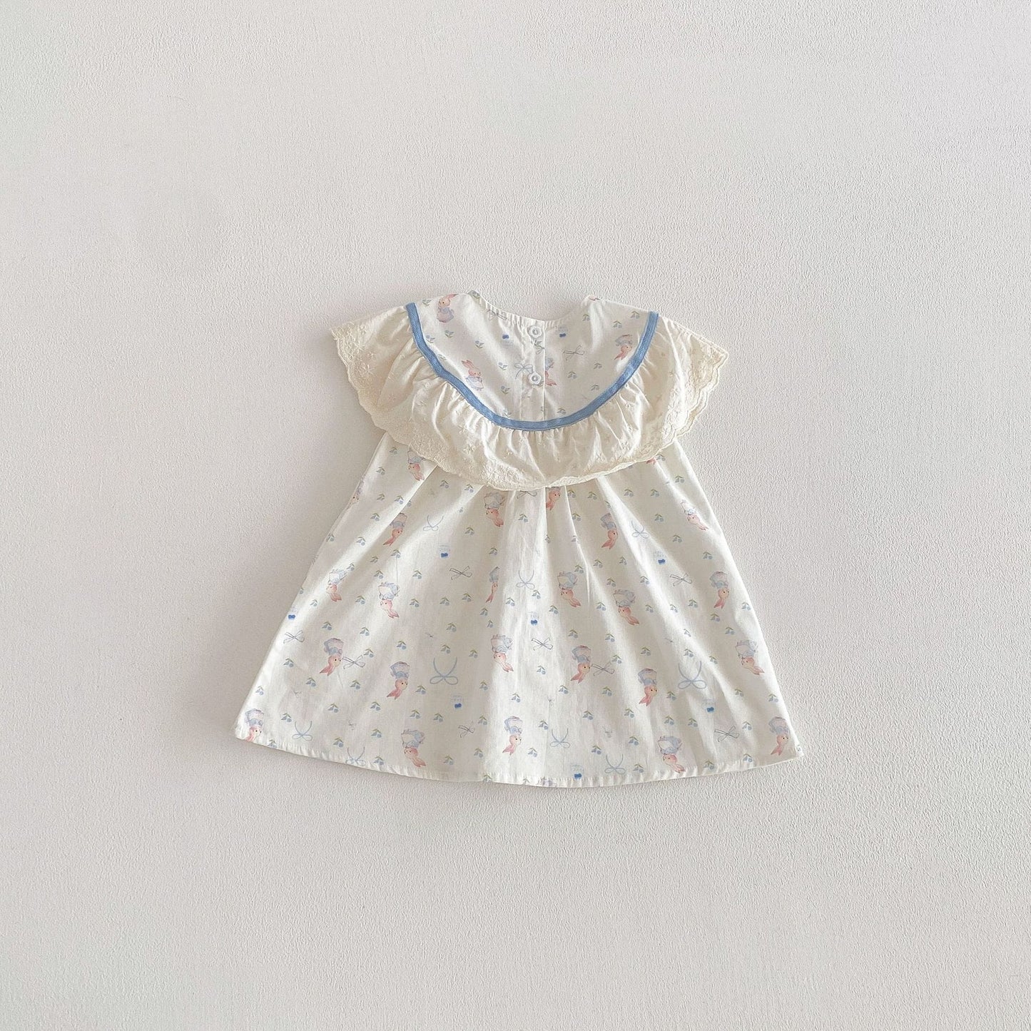 Rabbit Floral Lace Collar Dress ウサギ 花柄 レース襟 ノースリーブ ワンピース【mh0012711】 angou ノースリーブワンピース
