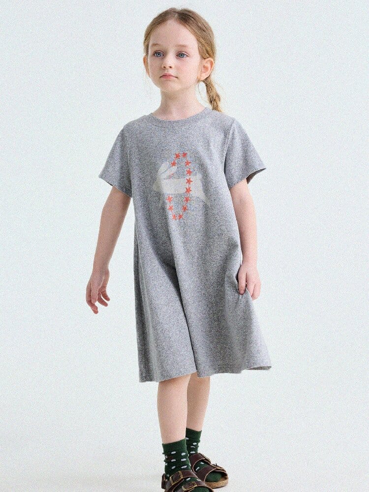 Rabbit Print A-line T-shirt Dress Aライン 半袖ワンピース【mh0013189】 yunerma 半袖ワンピース