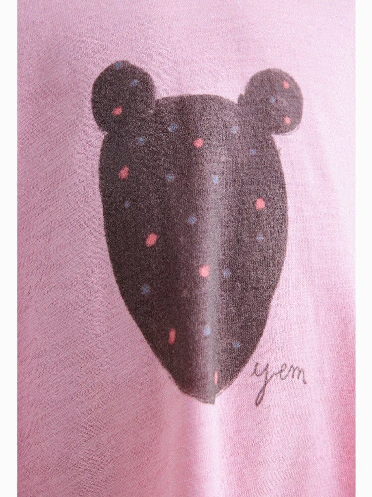 Rabbit Print A-line T-shirt Dress Aライン 半袖ワンピース【mh0013189】 yunerma 半袖ワンピース