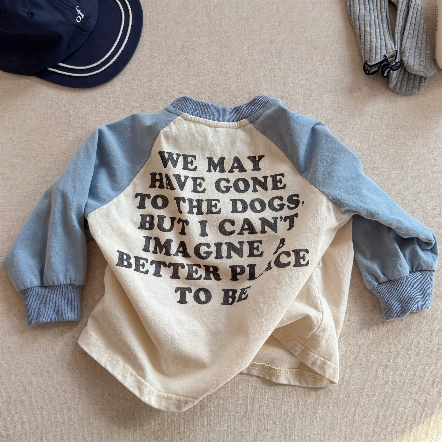 Raglan Dog Printed Sweatshirt ラグラン プリント スウェットシャツ【mh0012441】 ADbaby 長袖Tシャツ