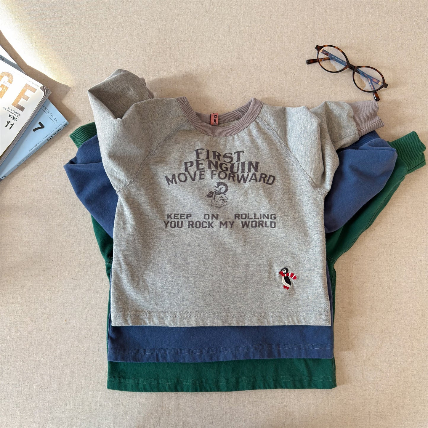 Raglan Printed Sweatshirt ラグラン プリント スウェットシャツ【mh0012439】 ADbaby 長袖Tシャツ