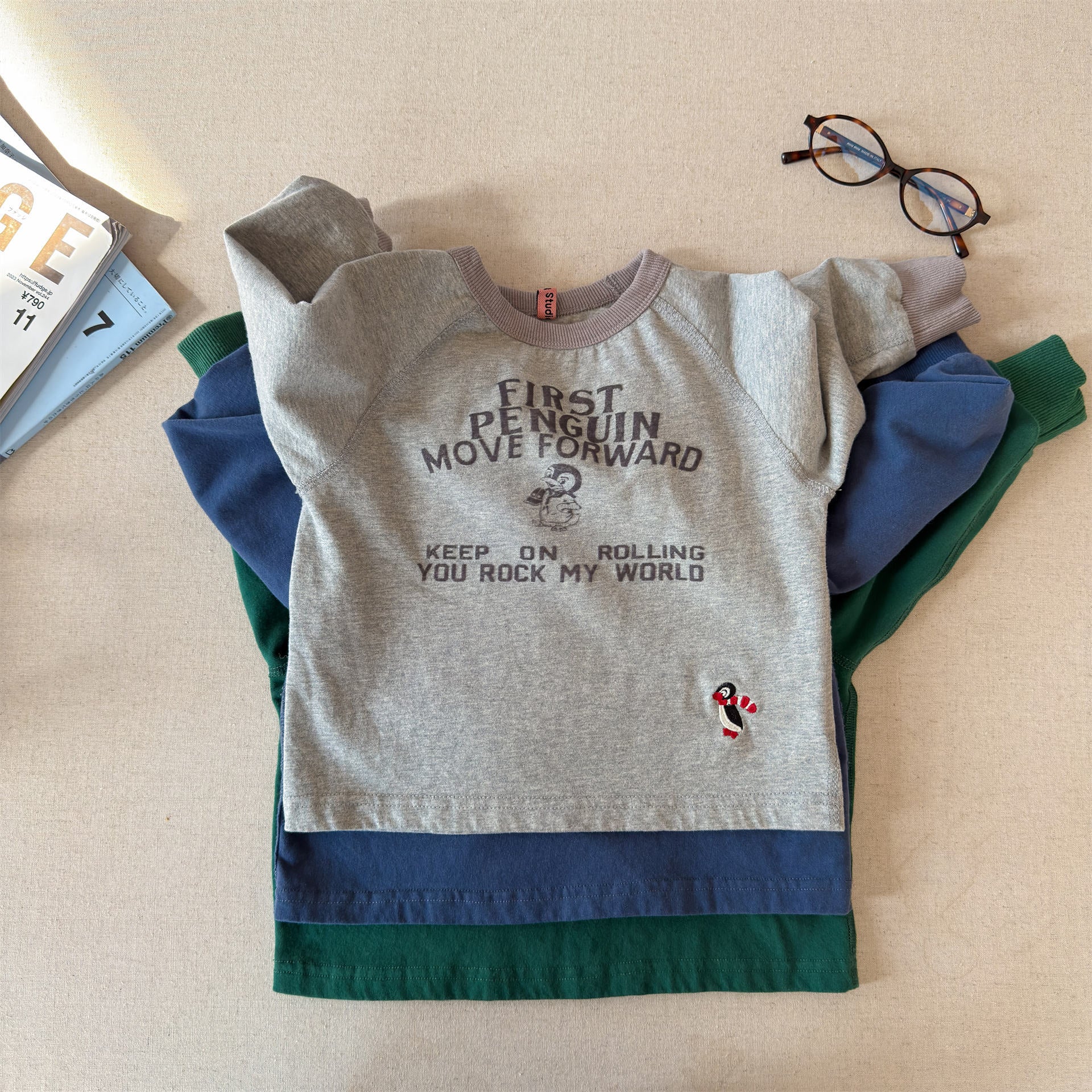 Raglan Printed Sweatshirt ラグラン プリント スウェットシャツ【mh0012439】 ADbaby 長袖Tシャツ