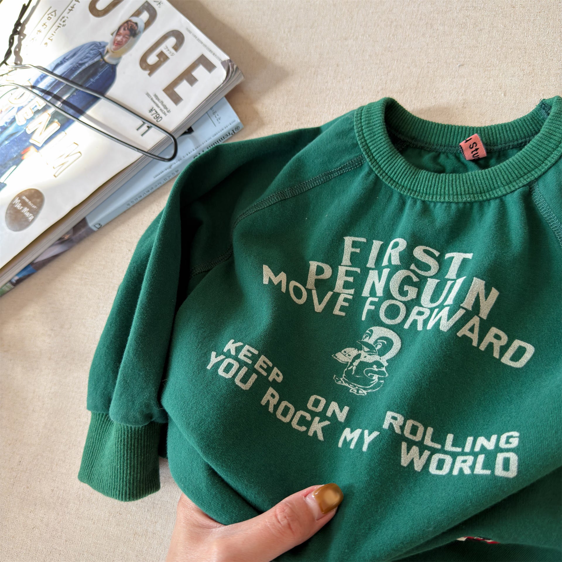 Raglan Printed Sweatshirt ラグラン プリント スウェットシャツ【mh0012439】 ADbaby 長袖Tシャツ