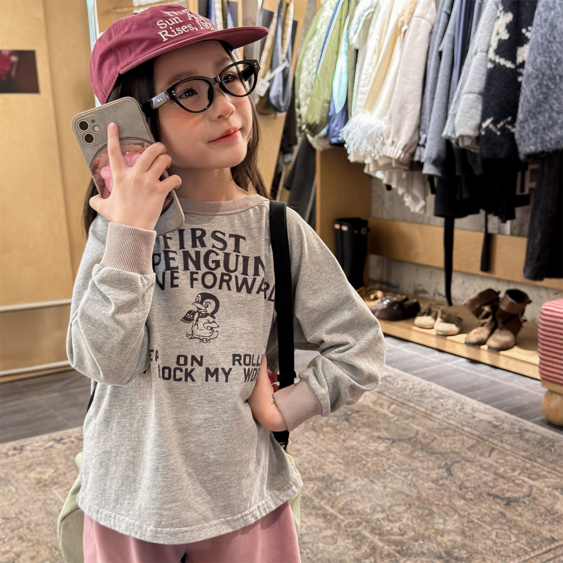 Raglan Printed Sweatshirt ラグラン プリント スウェットシャツ【mh0012439】 ADbaby 長袖Tシャツ