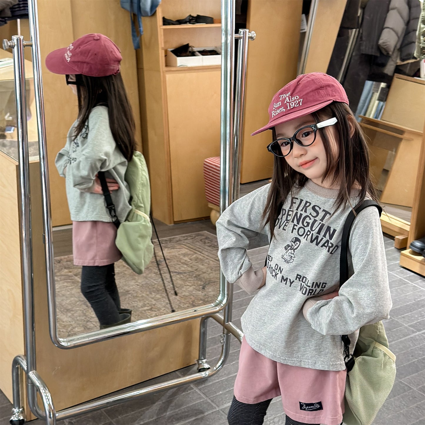 Raglan Printed Sweatshirt ラグラン プリント スウェットシャツ【mh0012439】 ADbaby 長袖Tシャツ