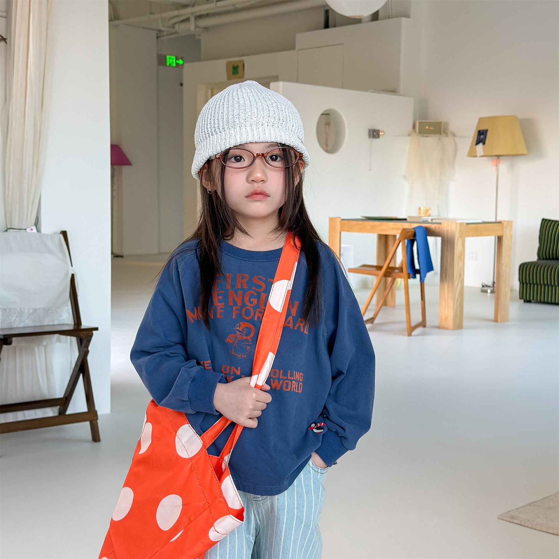 Raglan Printed Sweatshirt ラグラン プリント スウェットシャツ【mh0012439】 ADbaby 長袖Tシャツ