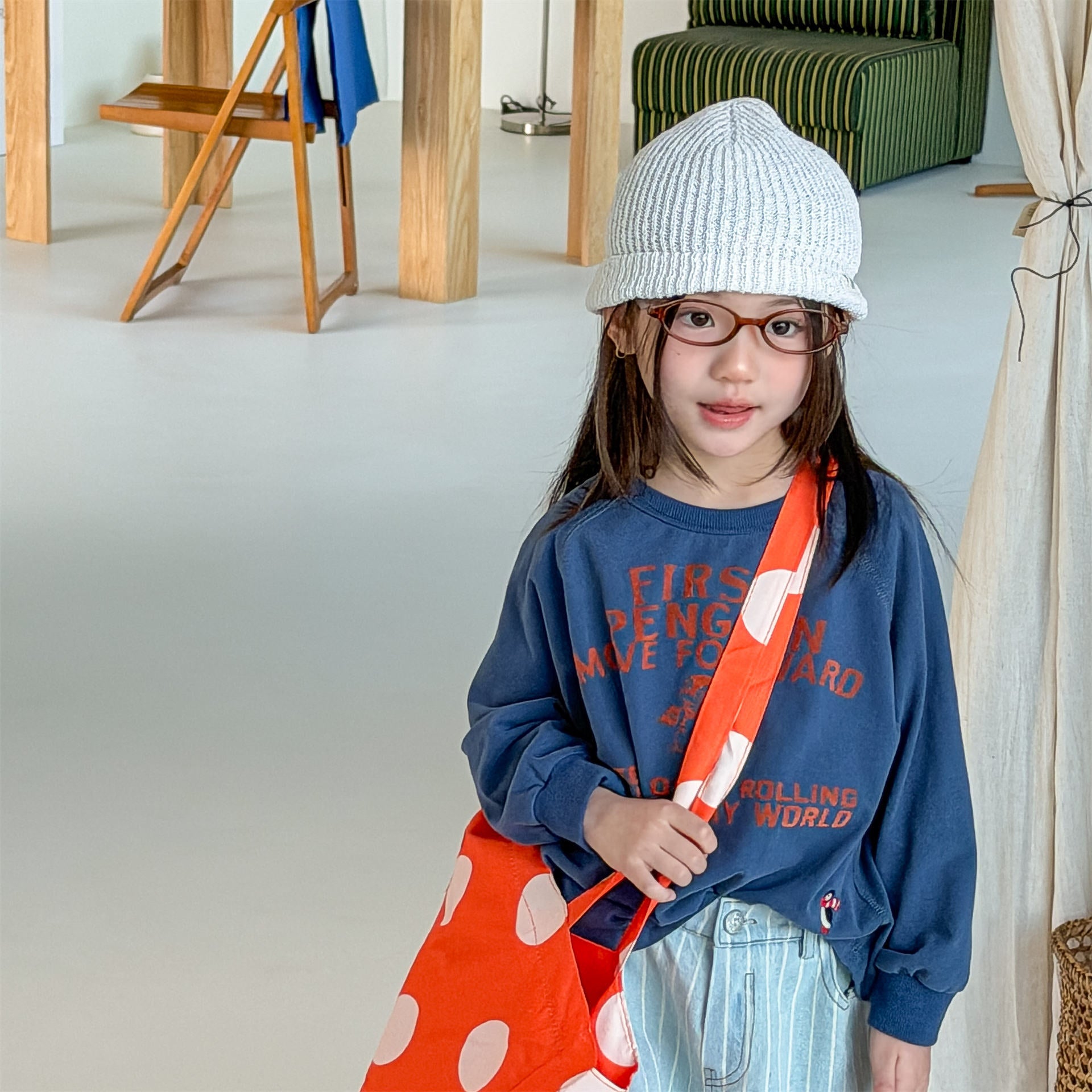 Raglan Printed Sweatshirt ラグラン プリント スウェットシャツ【mh0012439】 ADbaby 長袖Tシャツ