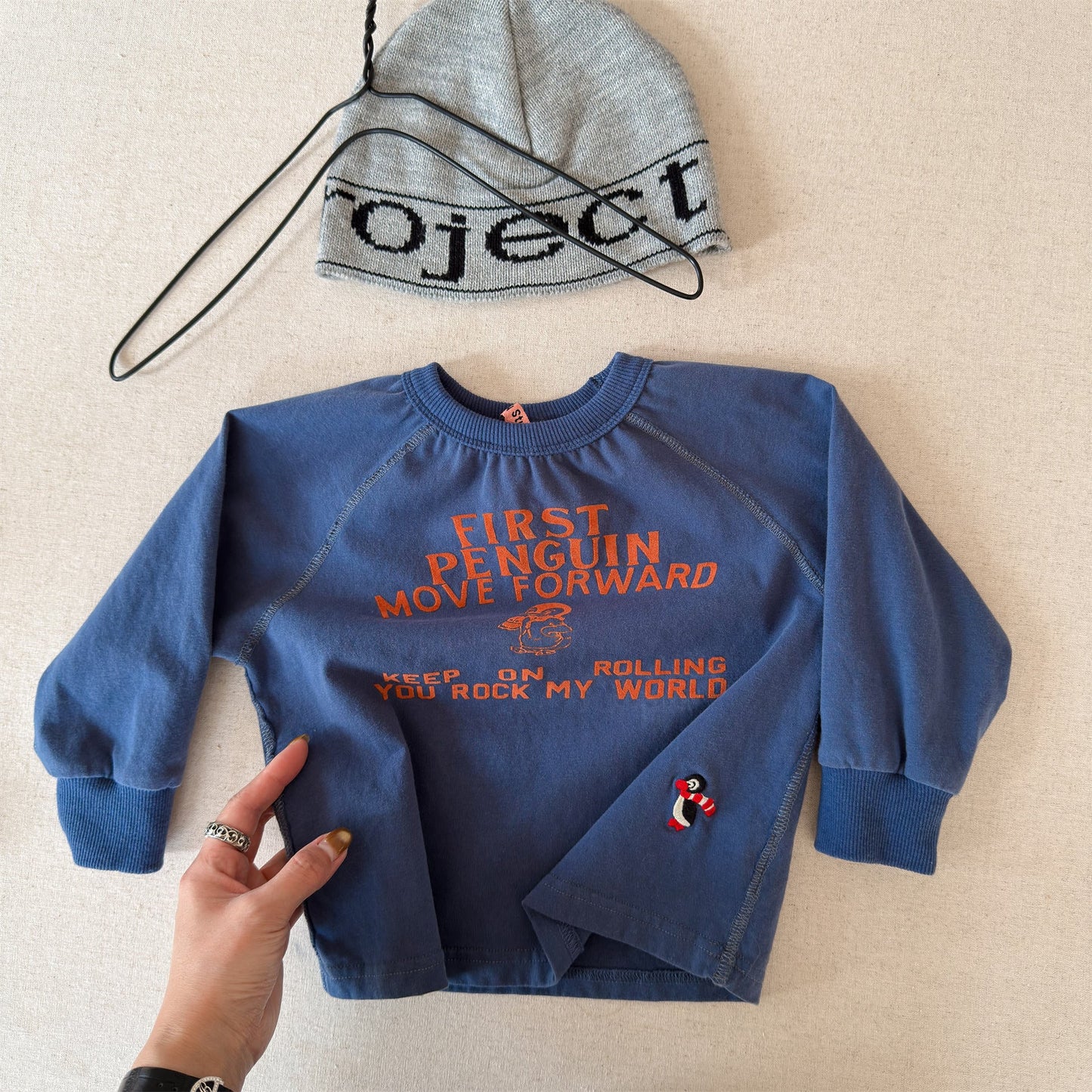 Raglan Printed Sweatshirt ラグラン プリント スウェットシャツ【mh0012439】 Blue / 80cm ADbaby 長袖Tシャツ