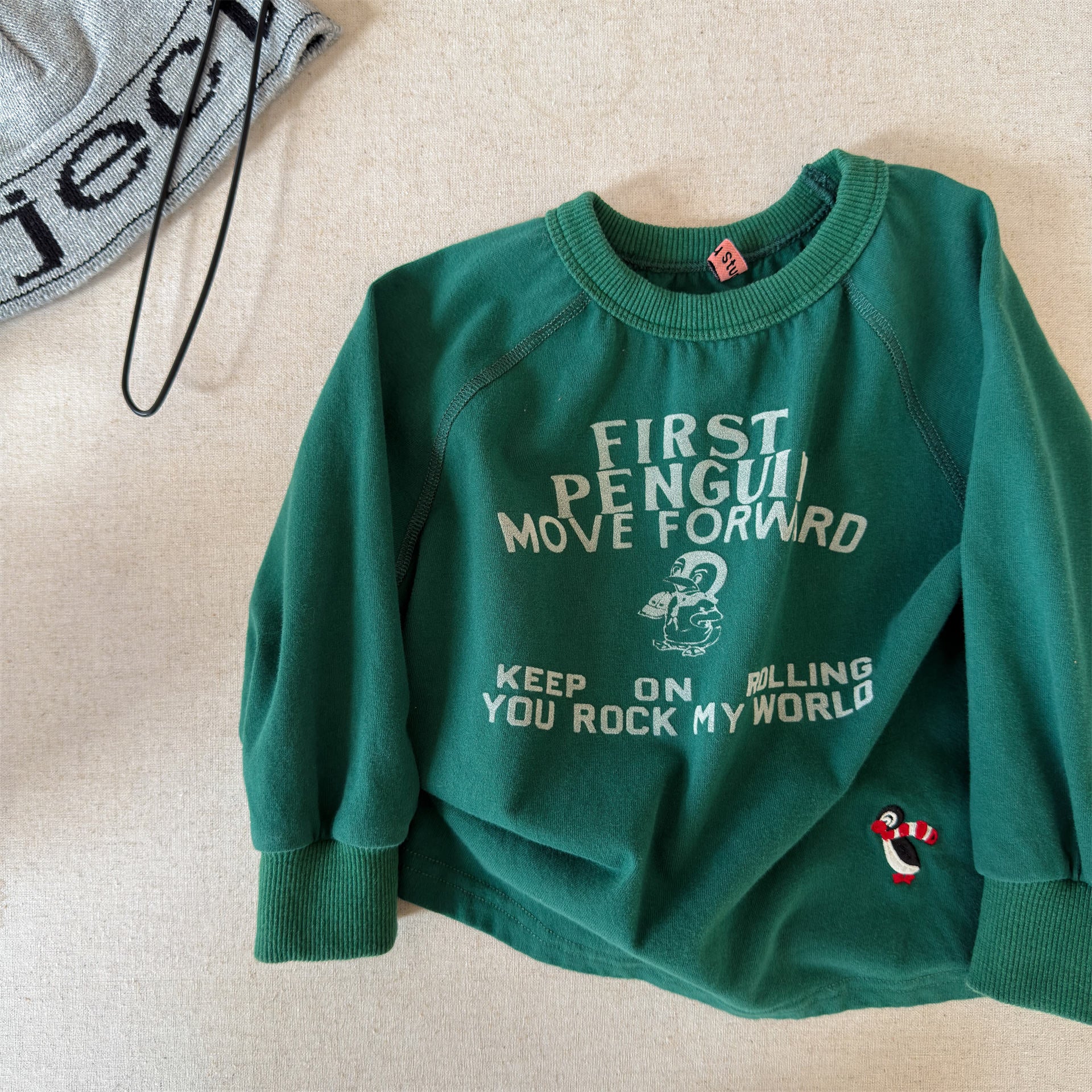 Raglan Printed Sweatshirt ラグラン プリント スウェットシャツ【mh0012439】 Green / 80cm ADbaby 長袖Tシャツ