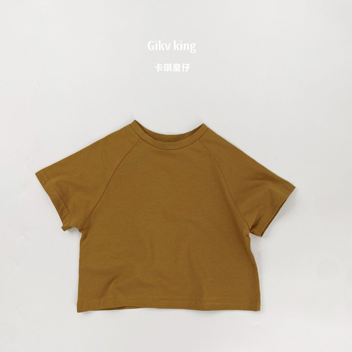 Raglan Sleeve Bamboo Cotton Top クルーネック 無地 半袖Tシャツ【mh0012826】 Yellow / 80cm mamahalo shop 半袖Tシャツ