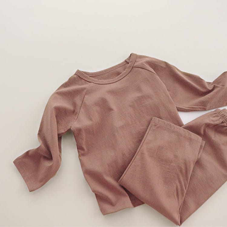 Raglan Sleeve Cotton Lounge Set コットン 無地 ラランスリーブ セットアップ【mh0012667】 BBAMMA 長袖セットアップ