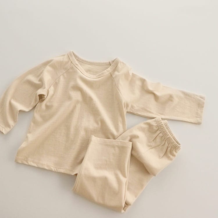 Raglan Sleeve Cotton Lounge Set コットン 無地 ラランスリーブ セットアップ【mh0012667】 BBAMMA 長袖セットアップ