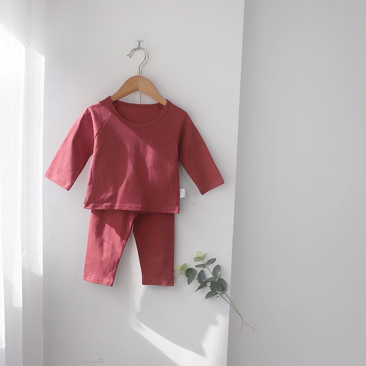 Raglan Sleeve Cotton Lounge Set コットン 無地 ラランスリーブ セットアップ【mh0012667】 BBAMMA 長袖セットアップ