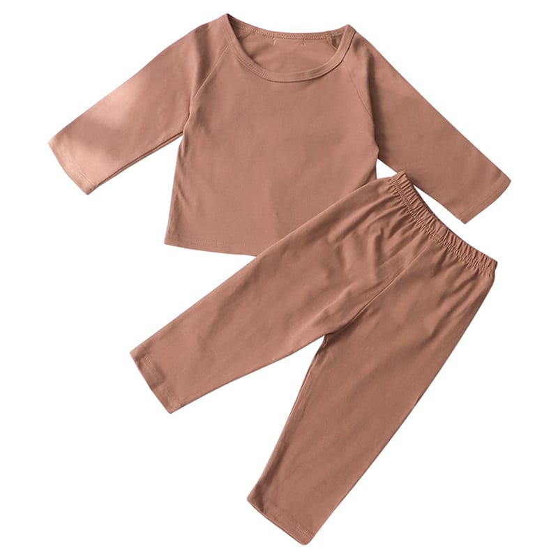 Raglan Sleeve Cotton Lounge Set コットン 無地 ラランスリーブ セットアップ【mh0012667】 BBAMMA 長袖セットアップ