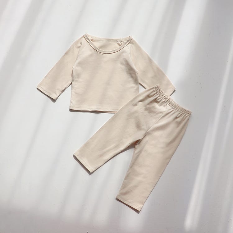 Raglan Sleeve Cotton Lounge Set コットン 無地 ラランスリーブ セットアップ【mh0012667】 BBAMMA 長袖セットアップ