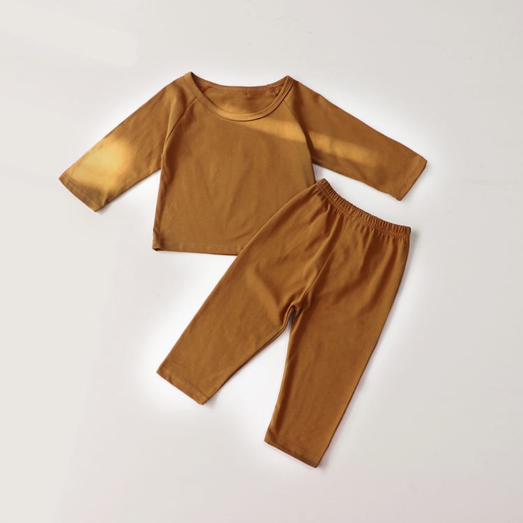 Raglan Sleeve Cotton Lounge Set コットン 無地 ラランスリーブ セットアップ【mh0012667】 Turmeric / 73cm BBAMMA 長袖セットアップ