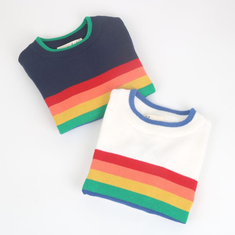 Rainbow Border Knit Sweater レインボー ボーダー ニット セーター【mh0000266】 mamahalo kids ニット・セーター