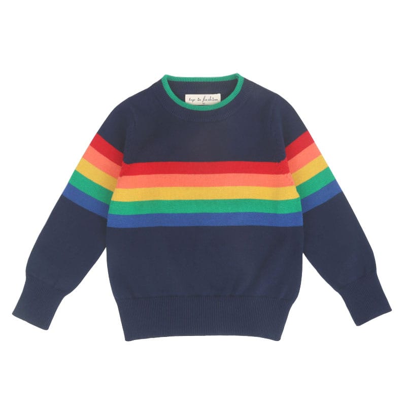 Rainbow Border Knit Sweater レインボー ボーダー ニット セーター【mh0000266】 mamahalo kids ニット・セーター
