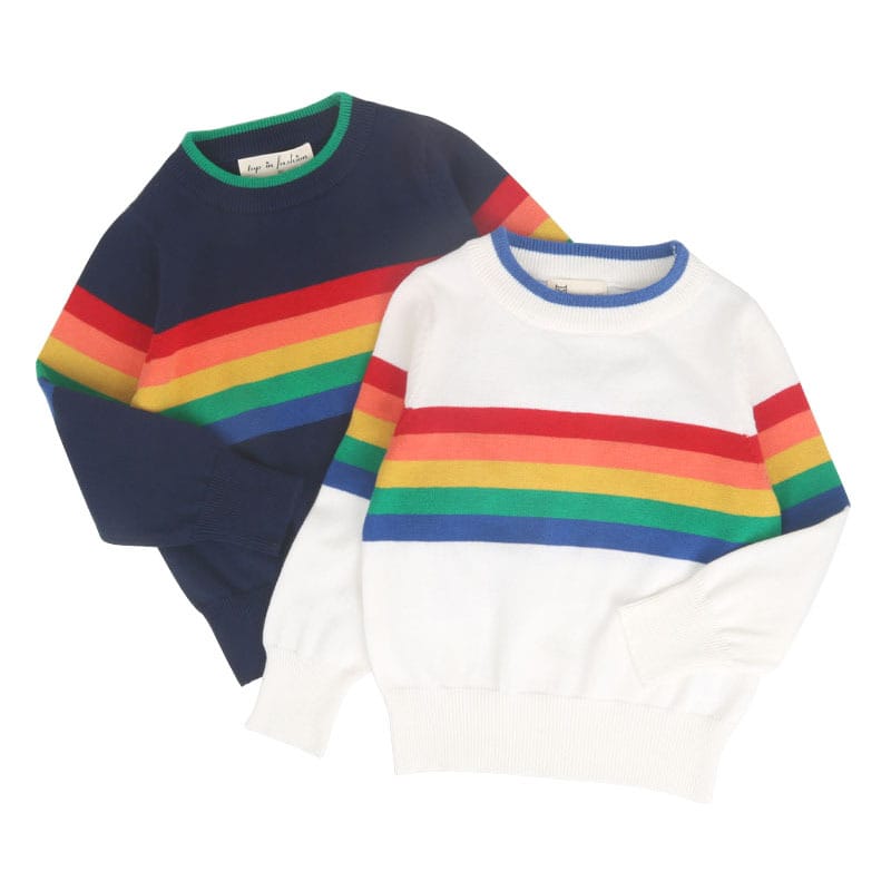 Rainbow Border Knit Sweater レインボー ボーダー ニット セーター【mh0000266】 mamahalo kids ニット・セーター