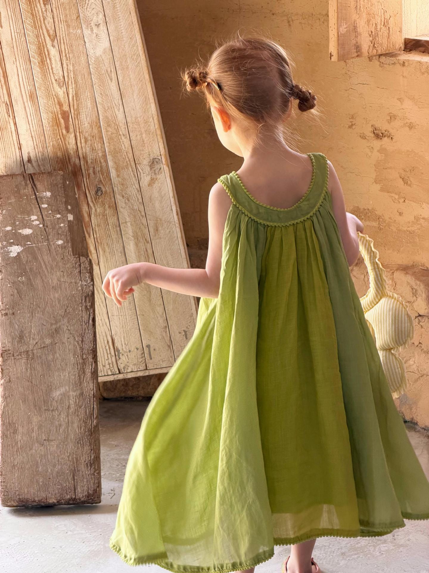 Ramie Sleeveless Dress ピコレース ノースリーブワンピース【mh0013056】 Jianzidan ノースリーブワンピース