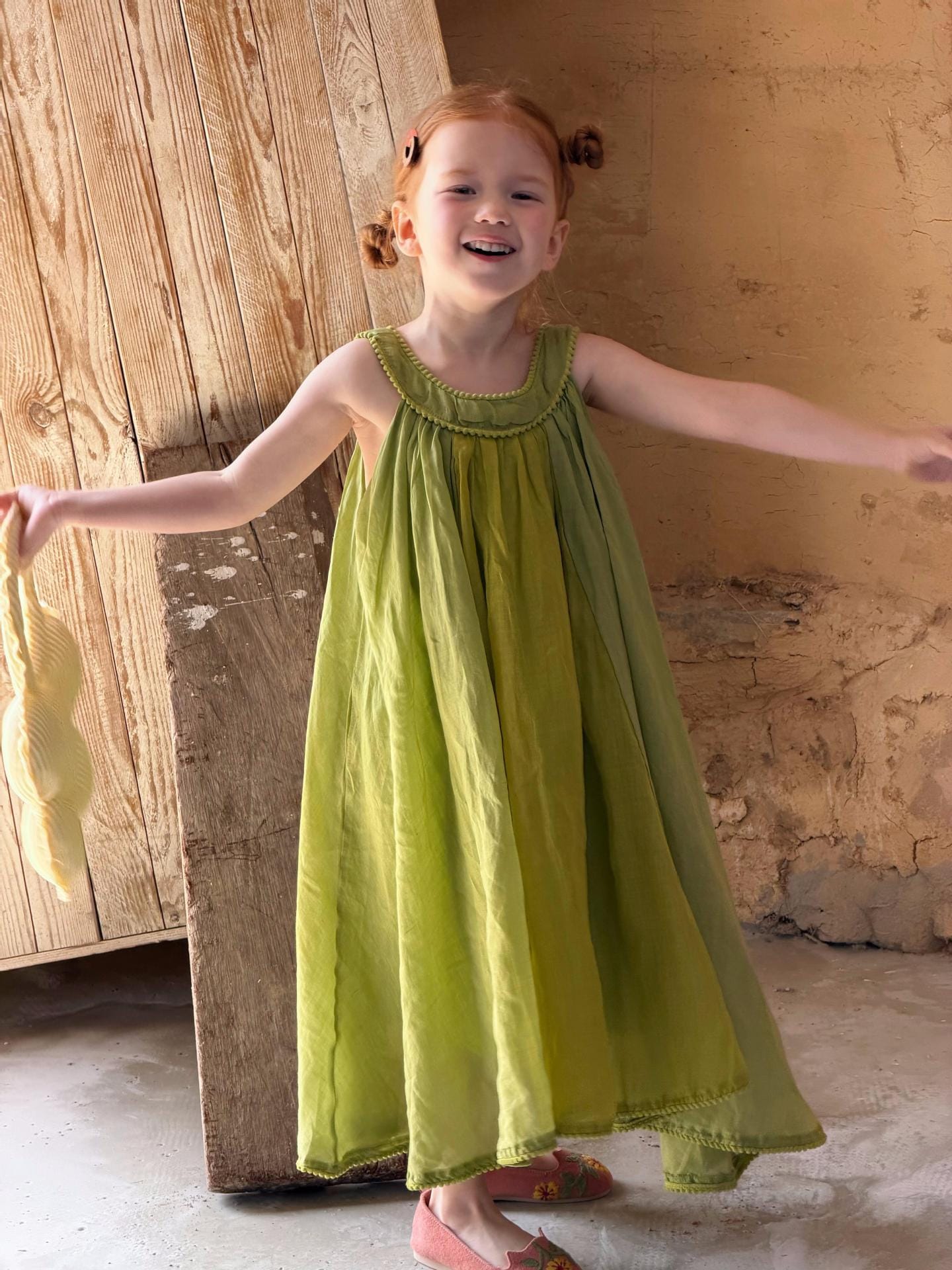 Ramie Sleeveless Dress ピコレース ノースリーブワンピース【mh0013056】 Jianzidan ノースリーブワンピース