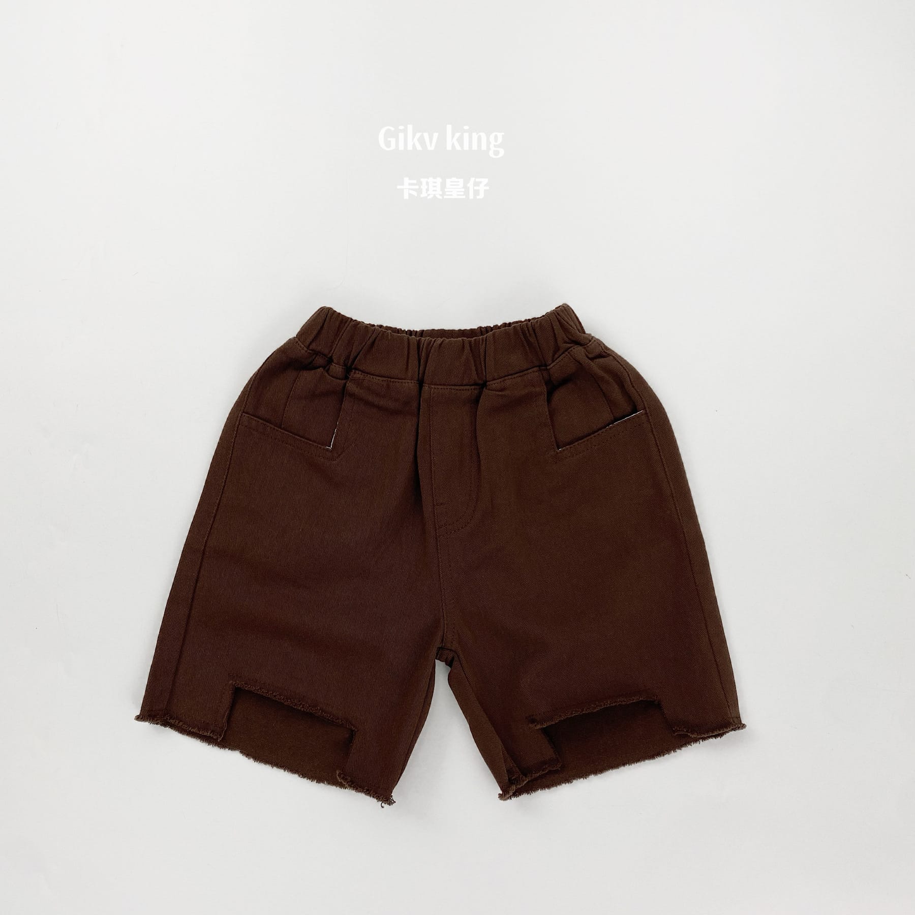 Raw Edge Cotton Loose Shorts カットオフ コットン ハーフパンツ【mh0012835】 Coffee / 80cm Gikv king ハーフパンツ・ショートパンツ