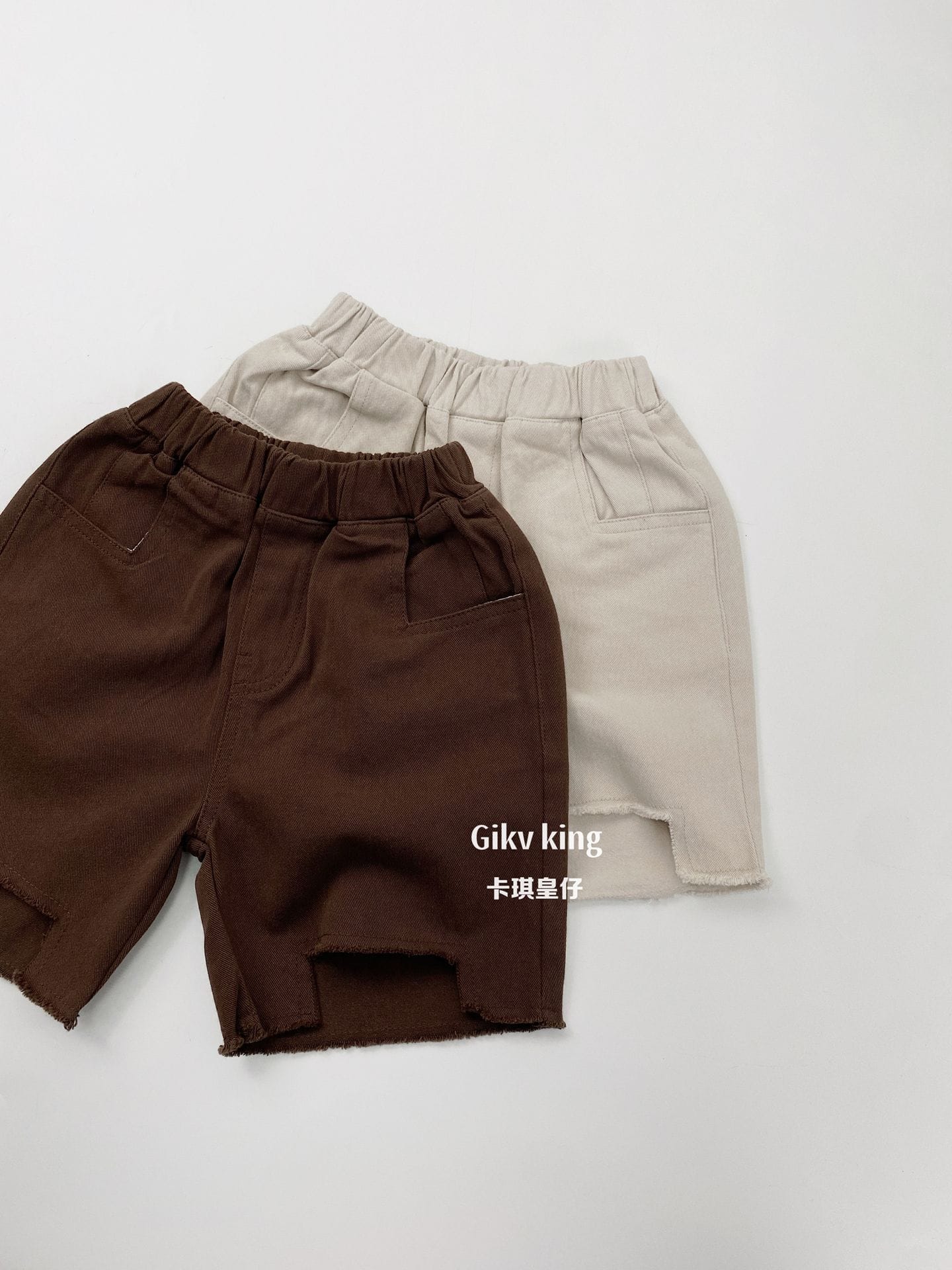 Raw Edge Cotton Loose Shorts カットオフ コットン ハーフパンツ【mh0012835】 Gikv king ハーフパンツ・ショートパンツ