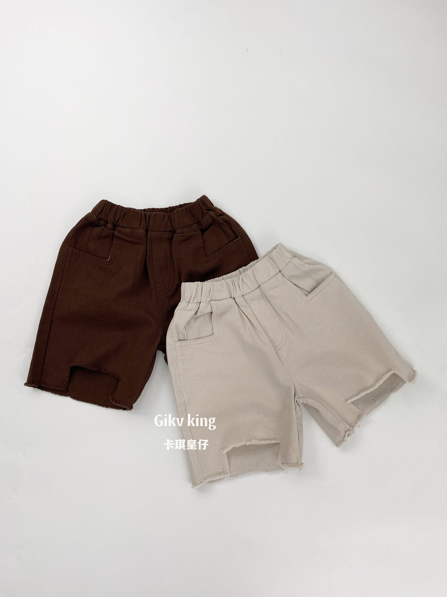 Raw Edge Cotton Loose Shorts カットオフ コットン ハーフパンツ【mh0012835】 Gikv king ハーフパンツ・ショートパンツ