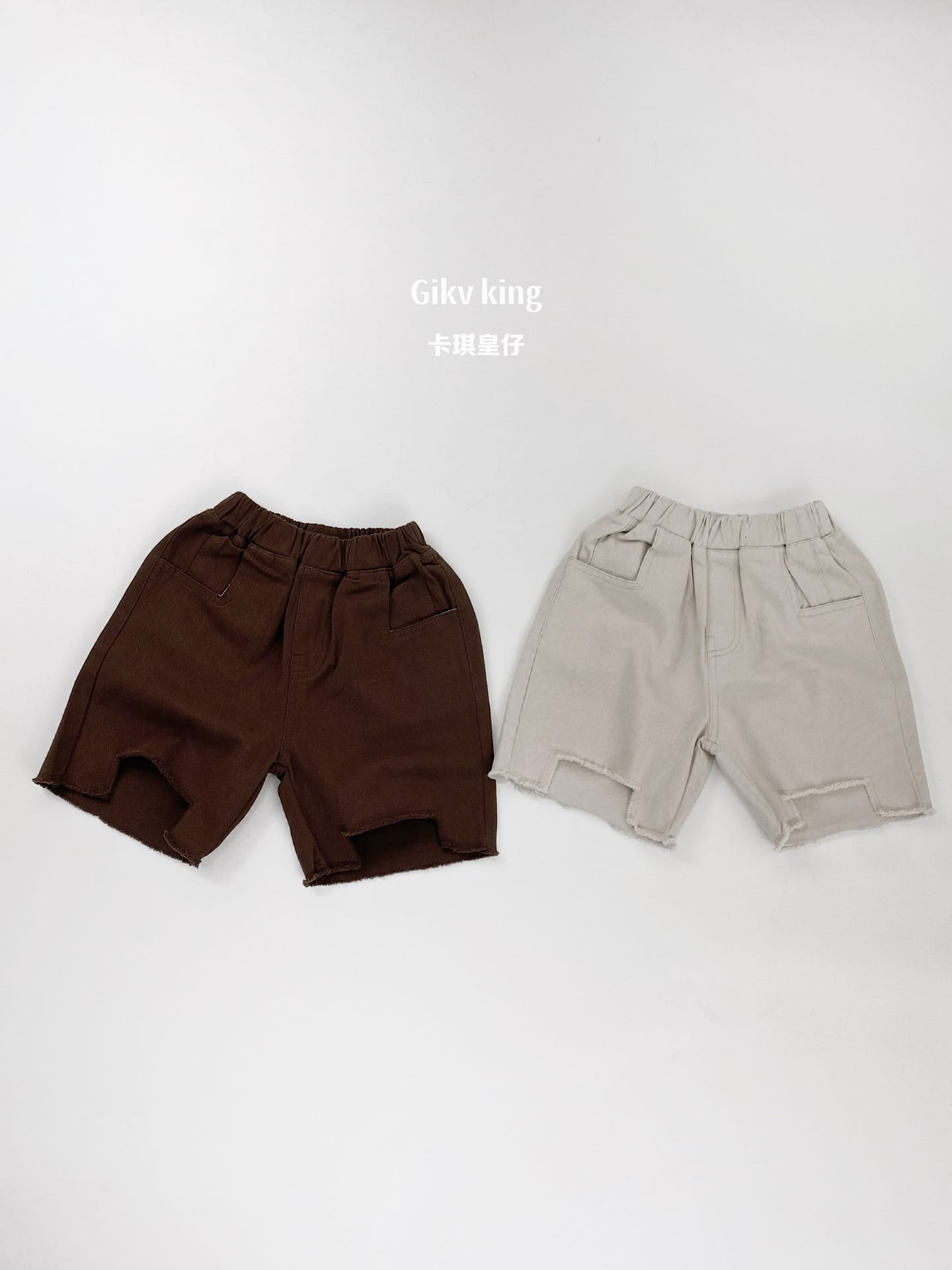 Raw Edge Cotton Loose Shorts カットオフ コットン ハーフパンツ【mh0012835】 Gikv king ハーフパンツ・ショートパンツ