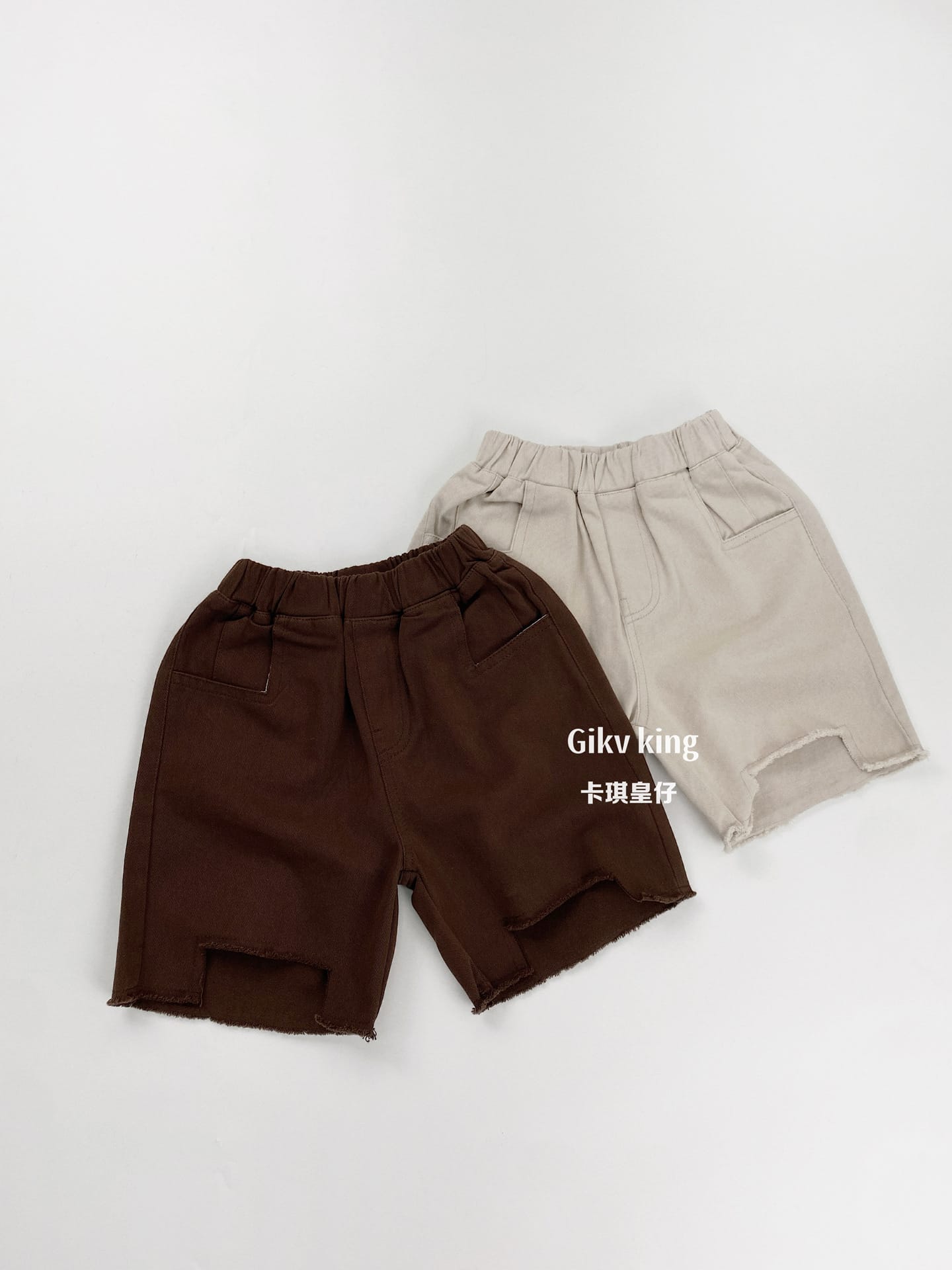 Raw Edge Cotton Loose Shorts カットオフ コットン ハーフパンツ【mh0012835】 Gikv king ハーフパンツ・ショートパンツ