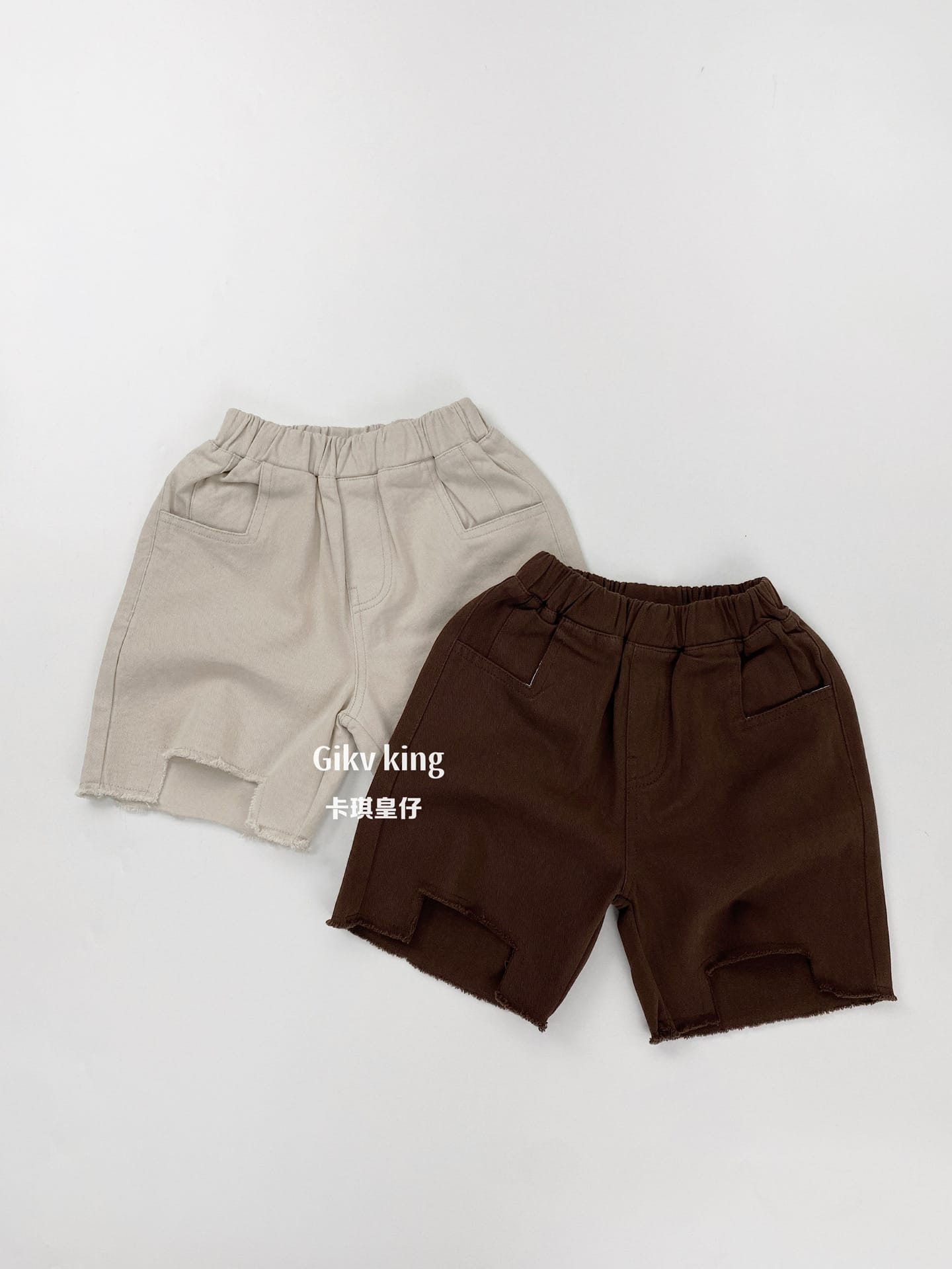 Raw Edge Cotton Loose Shorts カットオフ コットン ハーフパンツ【mh0012835】 Gikv king ハーフパンツ・ショートパンツ