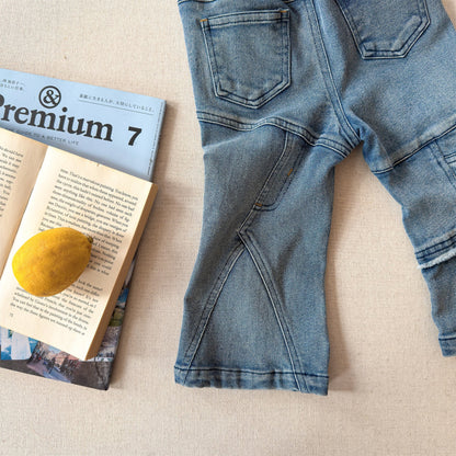 Raw Edge Stitch Denim パネル ステッチ デニムパンツ【mh0012470】 ADbaby デニムパンツ