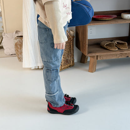 Raw Edge Stitch Denim パネル ステッチ デニムパンツ【mh0012470】 ADbaby デニムパンツ