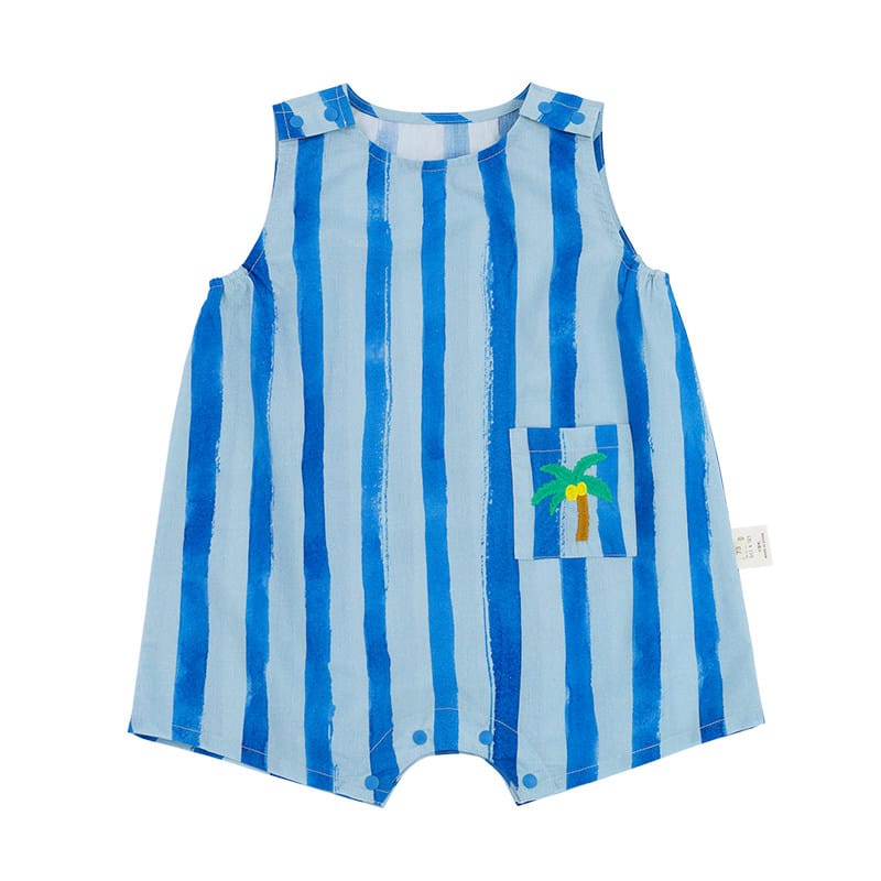 Resort Sleeveless Jumpsuit ノースリーブジャンプスーツ【mh0013090】 Blue / 66cm RICE & SKY ノースリーブジャンプスーツ