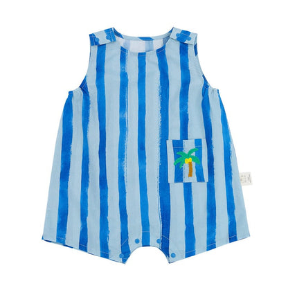 Resort Sleeveless Jumpsuit ノースリーブジャンプスーツ【mh0013090】 Blue / 66cm RICE & SKY ノースリーブジャンプスーツ