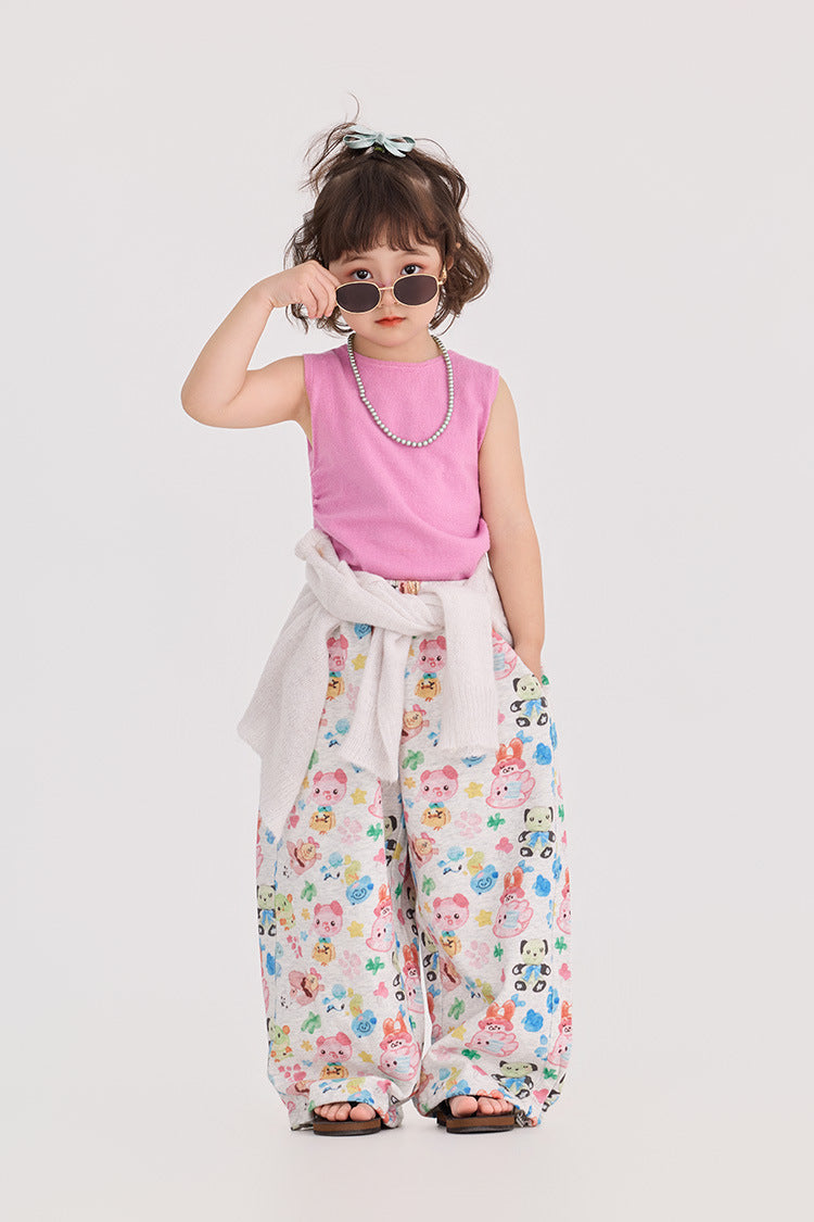 Retro Animal Pattern Wide Leg Pants アニマル プリント ワイドパンツ【mh0012376】 HEY BOOBII