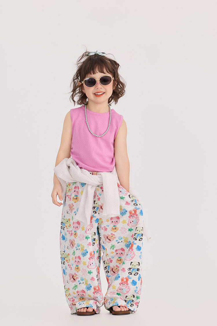 Retro Animal Pattern Wide Leg Pants アニマル プリント ワイドパンツ【mh0012376】 HEY BOOBII