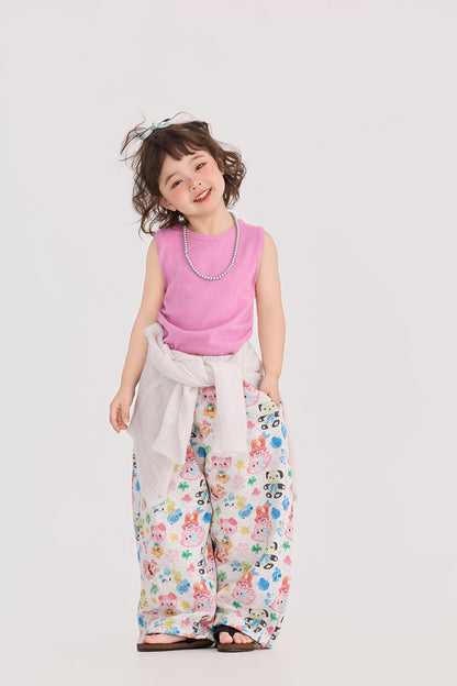 Retro Animal Pattern Wide Leg Pants アニマル プリント ワイドパンツ【mh0012376】 HEY BOOBII