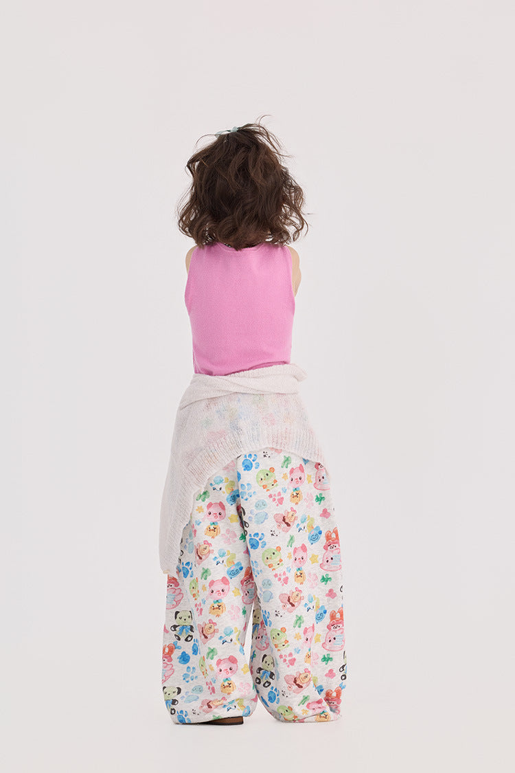 Retro Animal Pattern Wide Leg Pants アニマル プリント ワイドパンツ【mh0012376】 HEY BOOBII