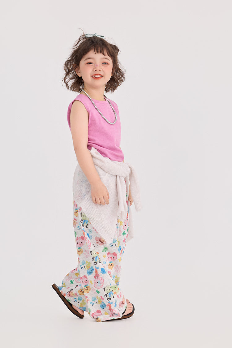 Retro Animal Pattern Wide Leg Pants アニマル プリント ワイドパンツ【mh0012376】 HEY BOOBII
