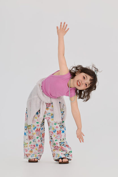 Retro Animal Pattern Wide Leg Pants アニマル プリント ワイドパンツ【mh0012376】 HEY BOOBII