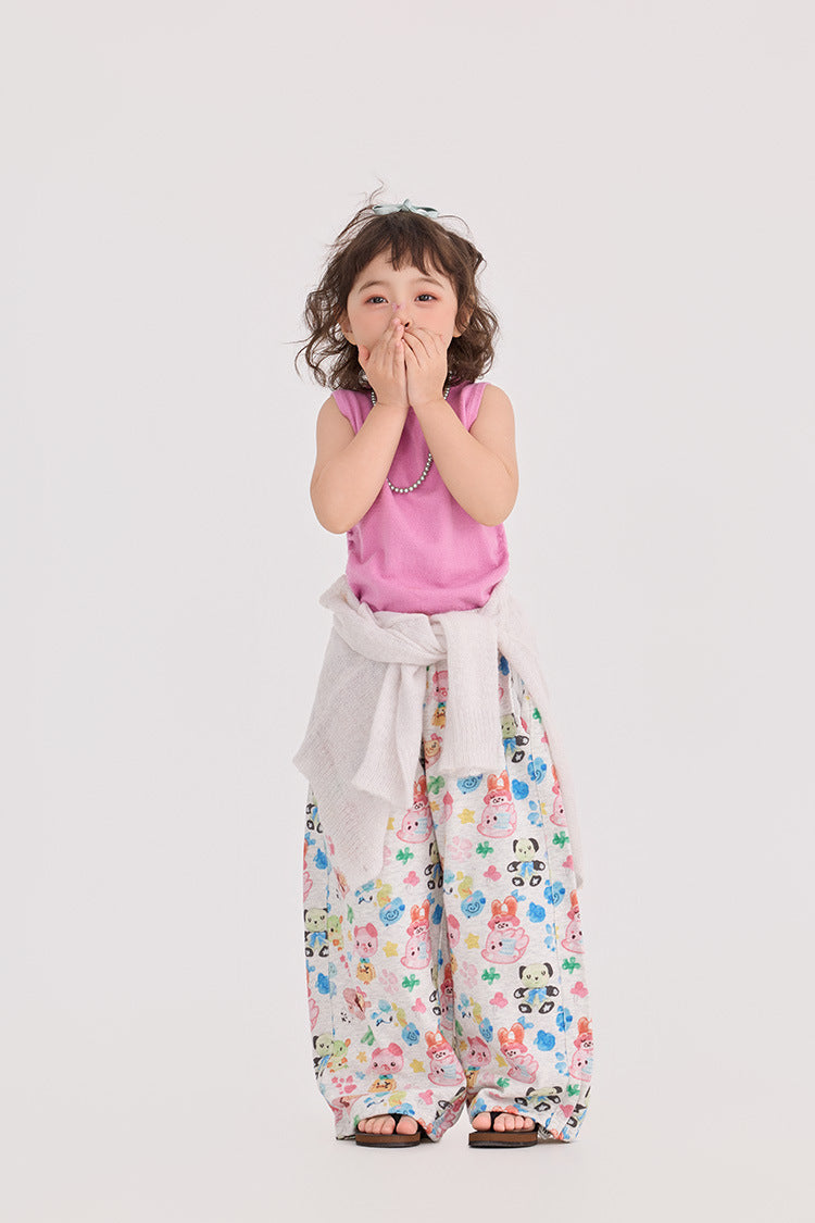 Retro Animal Pattern Wide Leg Pants アニマル プリント ワイドパンツ【mh0012376】 HEY BOOBII