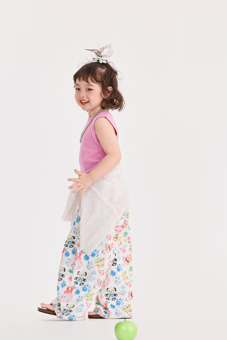 Retro Animal Pattern Wide Leg Pants アニマル プリント ワイドパンツ【mh0012376】 HEY BOOBII