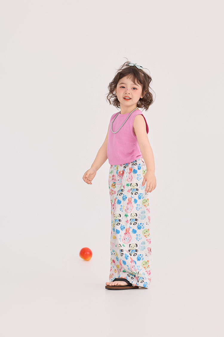 Retro Animal Pattern Wide Leg Pants アニマル プリント ワイドパンツ【mh0012376】 HEY BOOBII